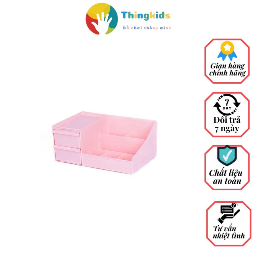 Kệ đựng mỹ phẩm 3 tầng, hộp đựng đồ trang điểm, makeup bằng nhựa cao cấp, tiện sử dụng - Thingkids