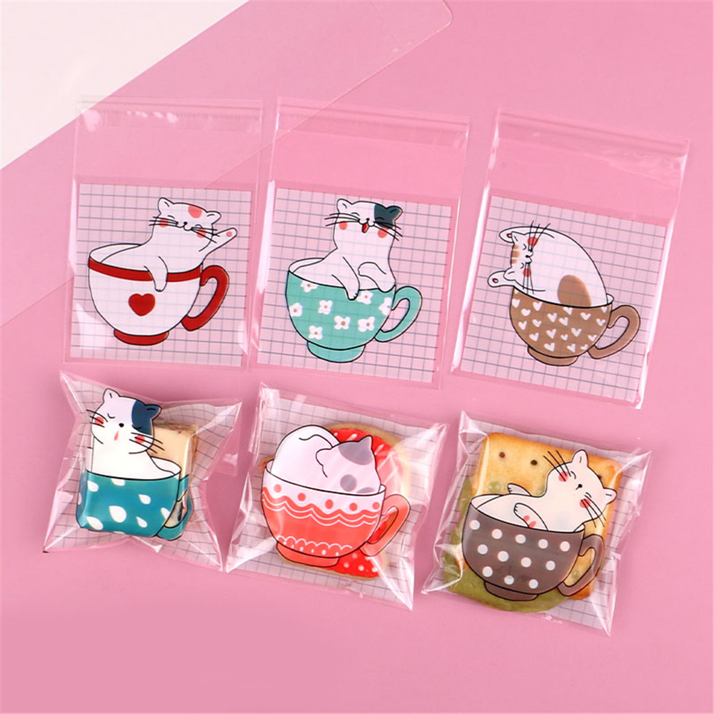 Bộ 95-100 túi dây kéo bằng nhựa thiết kế họa tiết hoạt hình dễ thương