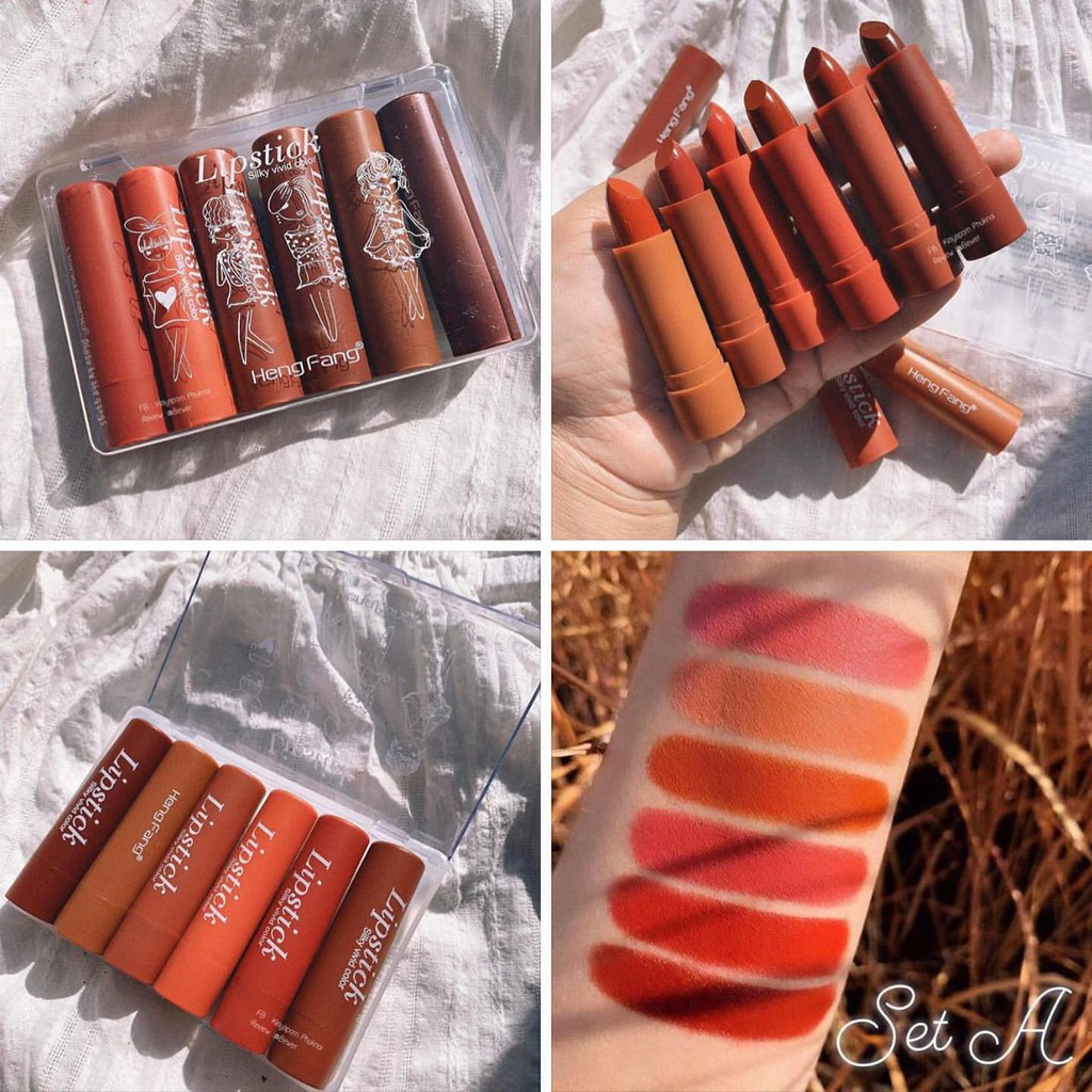Set 6 Cây Son Fullsize Silky Vivid Color Heng Fang