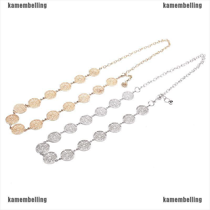 Thắt Lưng Dây Xích Bằng Kim Loại Màu Vàng / Bạc Thời Trang