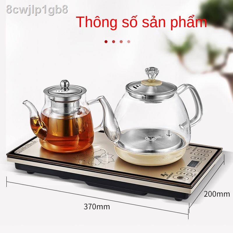 ☬✐Hoàn toàn tự động cấp nước dưới đáy, ấm đun điện, bếp pha trà máy gia dụng thủy tinh, bộ tích hợp giữ nhiệt