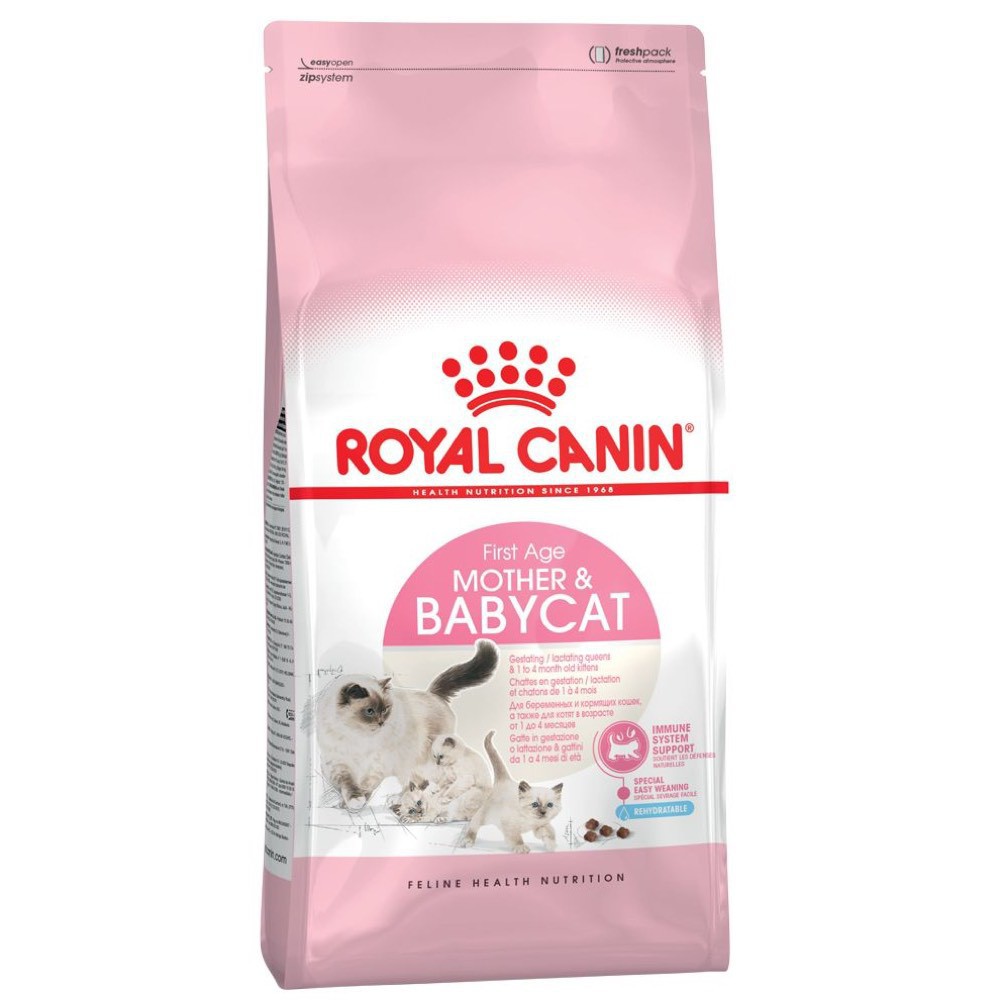 Thức ăn hạt mèo Royal Canin Mother &amp; Babycat cho mèo mẹ mang thai, cho con bú và mèo con từ 1-4 tháng - túi 2kg