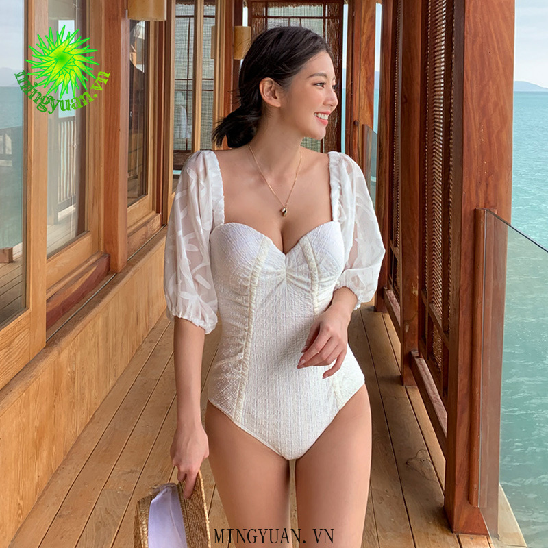 [Mã FASHIONXANH44 giảm 10% đơn 99k] (Mingyuan) Floral Embroidery Fabric White 1/2 Nylon