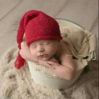 Nón len chóp nhọn newborn