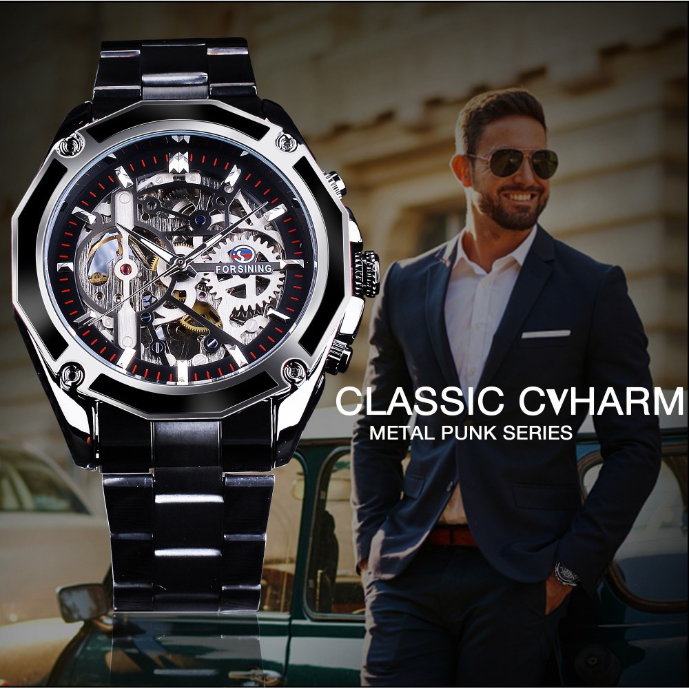 Đồng hồ cơ tự động FORSINING chống thấm nước thời trang dành cho nam