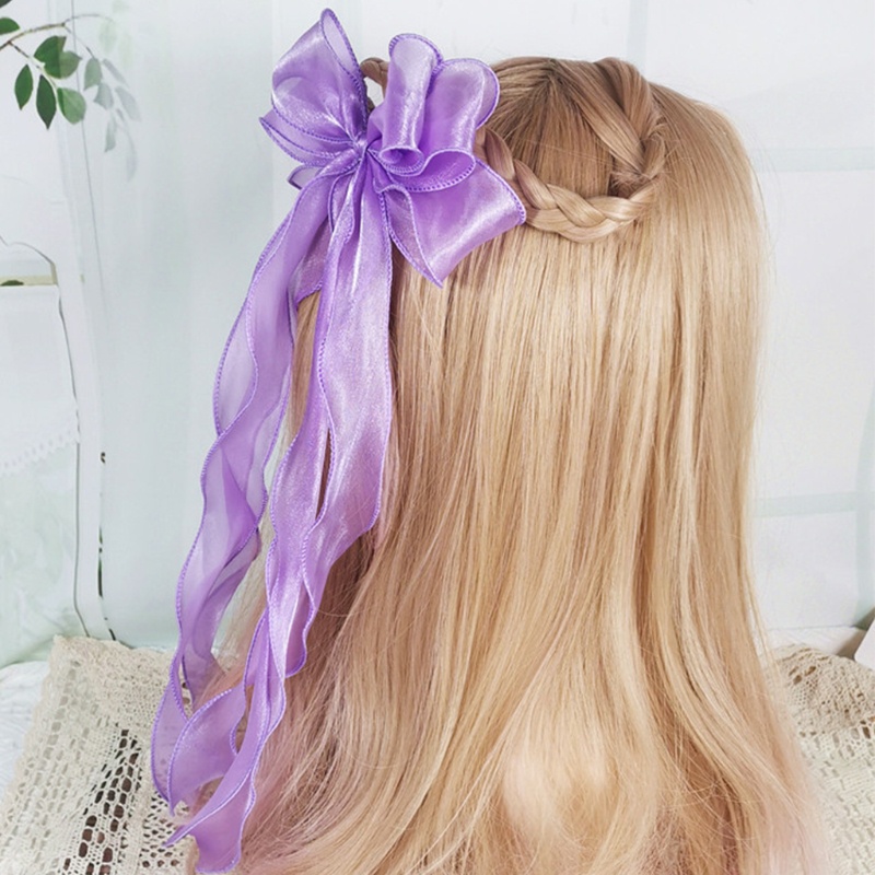 XIXI Kẹp tóc nơ 3 lớp màu sắc lấp lánh phong cách cổ điển dành cho nữ