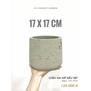Chậu xi măng art - bầu vát size 17cm