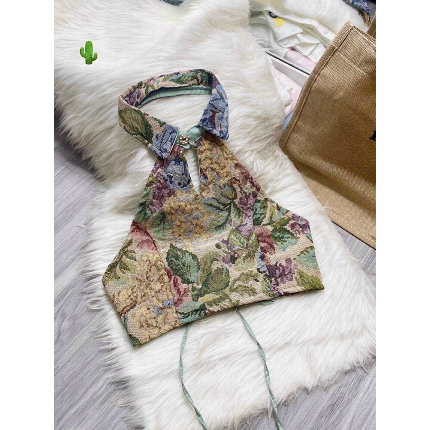 áo yếm thổ cẩm hở lưng