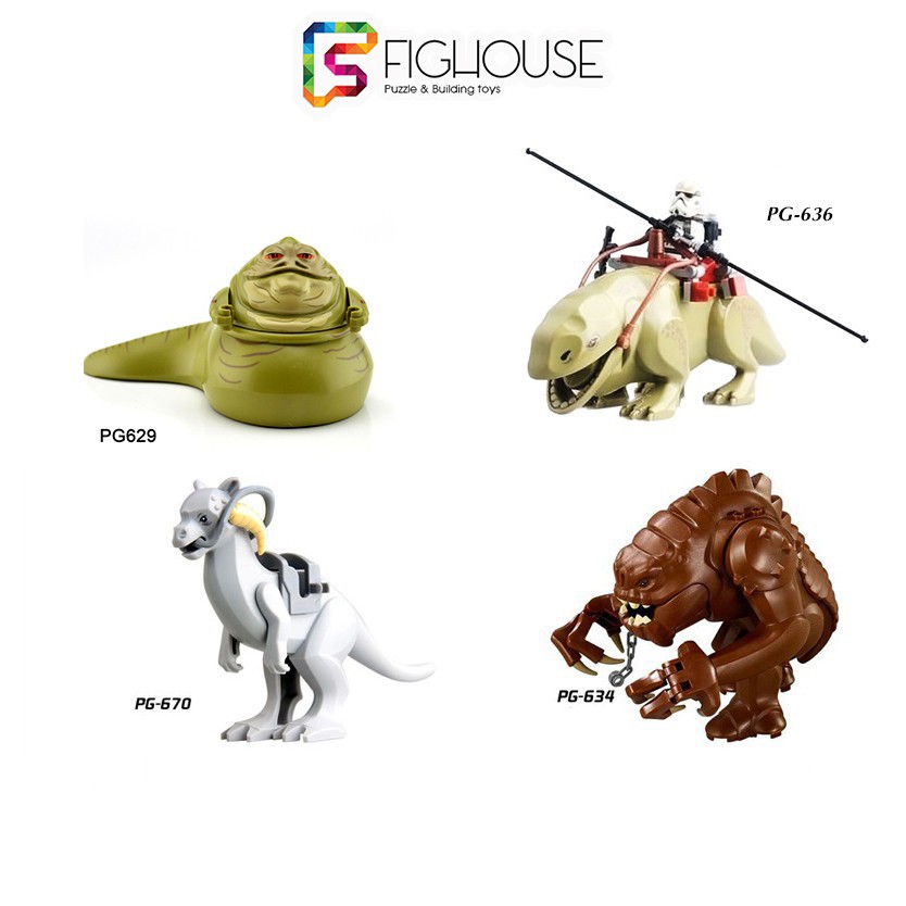 Xếp Hình Minifigures Star Wars Sandtrooper Và Bigfig Dewback, Quái Vật Rancor, Jabba, Tauntaun PG636 PG670 [B7]