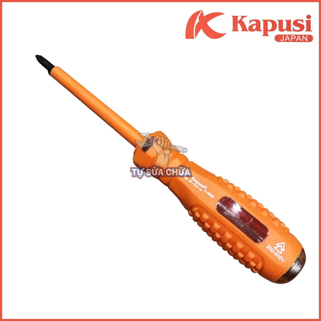 Bút thử điện Kapusi K-9086 chống vỡ kiêm tô vít 4 cạnh và 2 cạnh 4x160mm