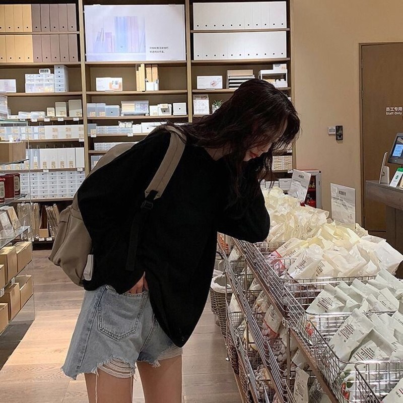 Áo thun tay dài dáng rộng thời trang Hàn Quốc cho nữ 2020