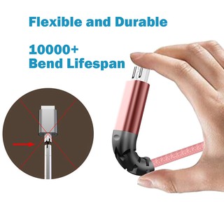 Micro USB Fish Tail Braided Durable Cable Data Fast Charging For Android Phone