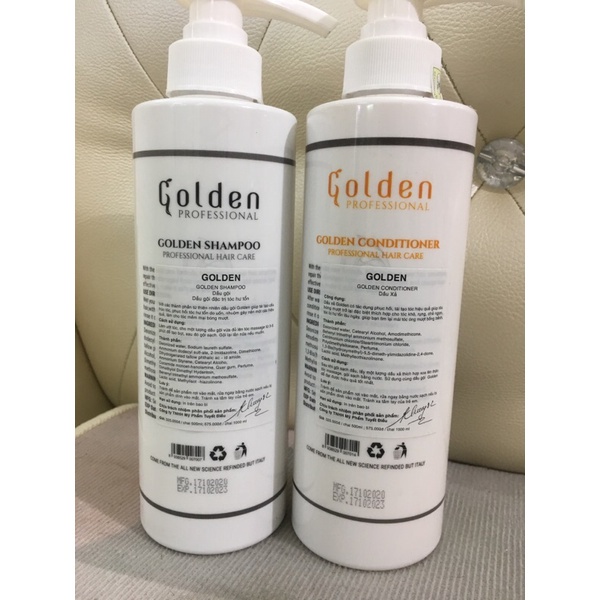 Cặp Dầu Gội Xả Golden 500-1000ml - Phục Hồi Tóc Hư Tổn, Khô Sơ Gãy Rụng, Kích Mọc Tóc Con, Hương Nước Hoa Siêu Mềm Mượt