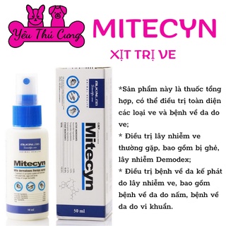  Trị ve Nấm Viêm da Cho Chó Mèo Thú Cưng ALKINLAB MITECYN Chai 50ml Xuất xứ từ Anh Quốc-YÊU THÚ CƯNG 