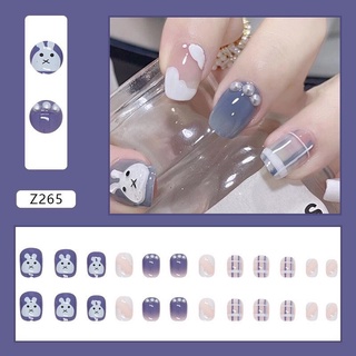 Móng tay giả 3D nhiều mẫu kèm keo 24 móng cute và tặng Dũa móng tay