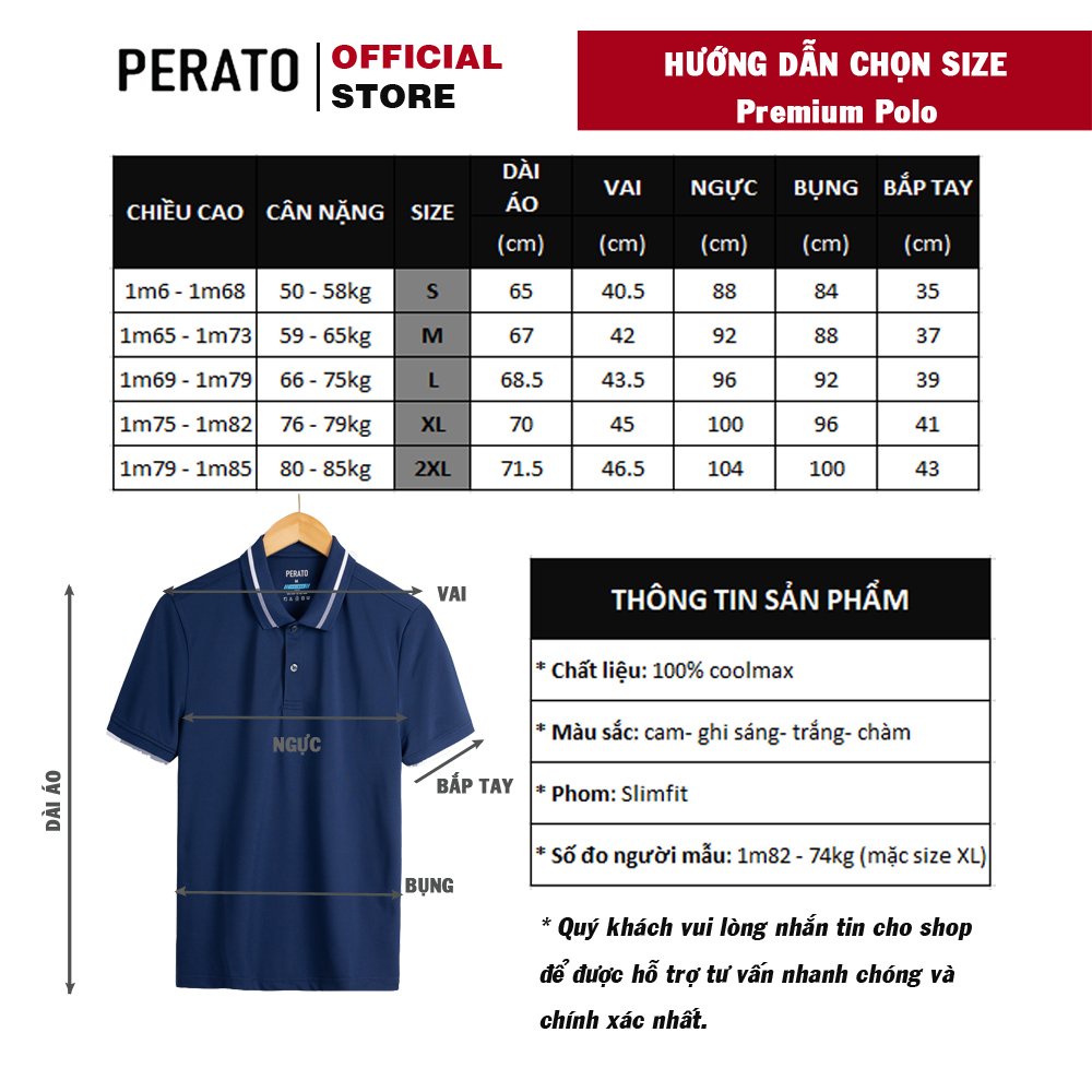 [MUA 2 GIẢM 40K] Áo Phông Nam Có Cổ PERATO, Phom Ôm Trẻ Trung, Thiết Kế Tinh Tế, Trẻ Trung (APCP21054) | BigBuy360 - bigbuy360.vn