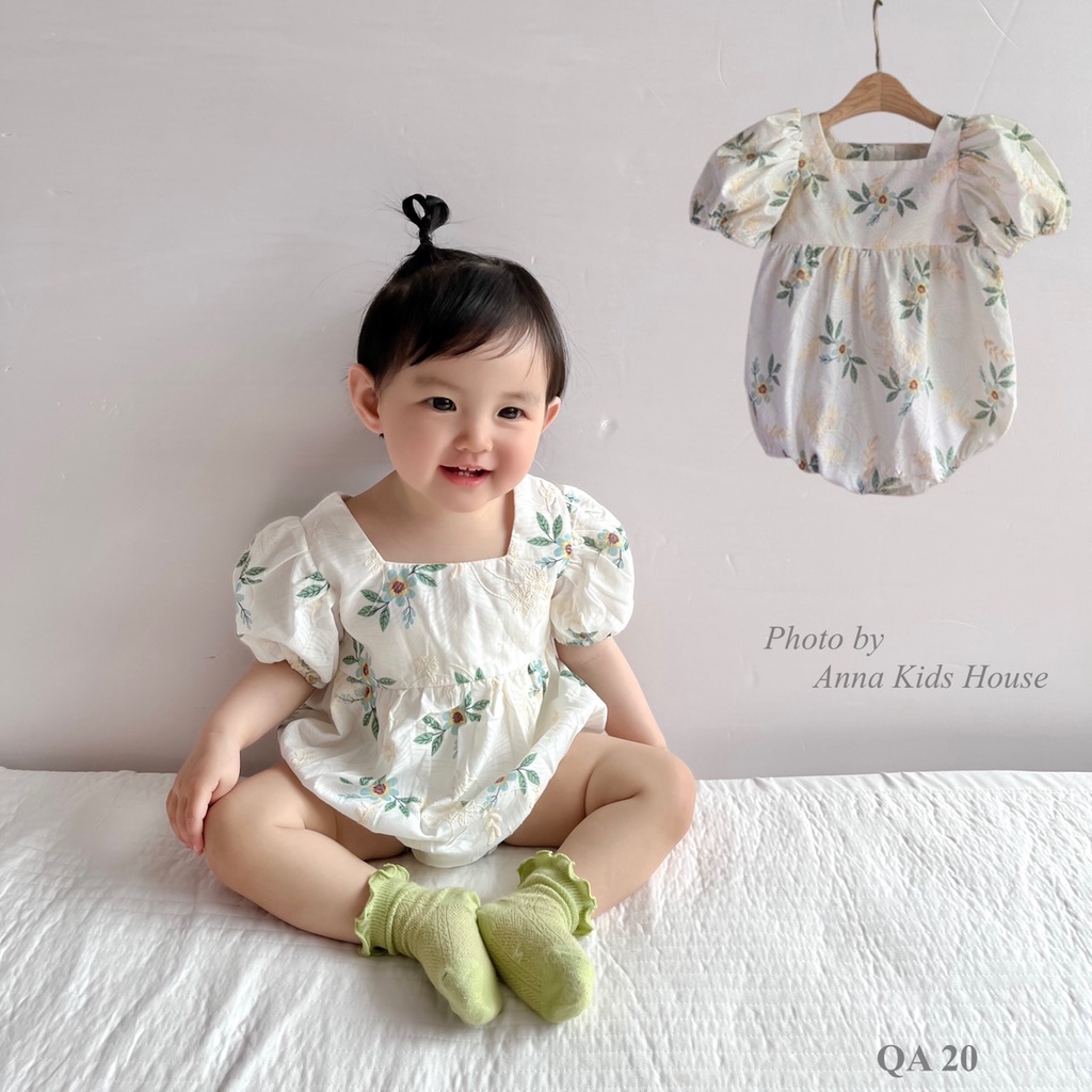 QA 20 : Body tay bồng họa tiết hoa cho bé cực xinh