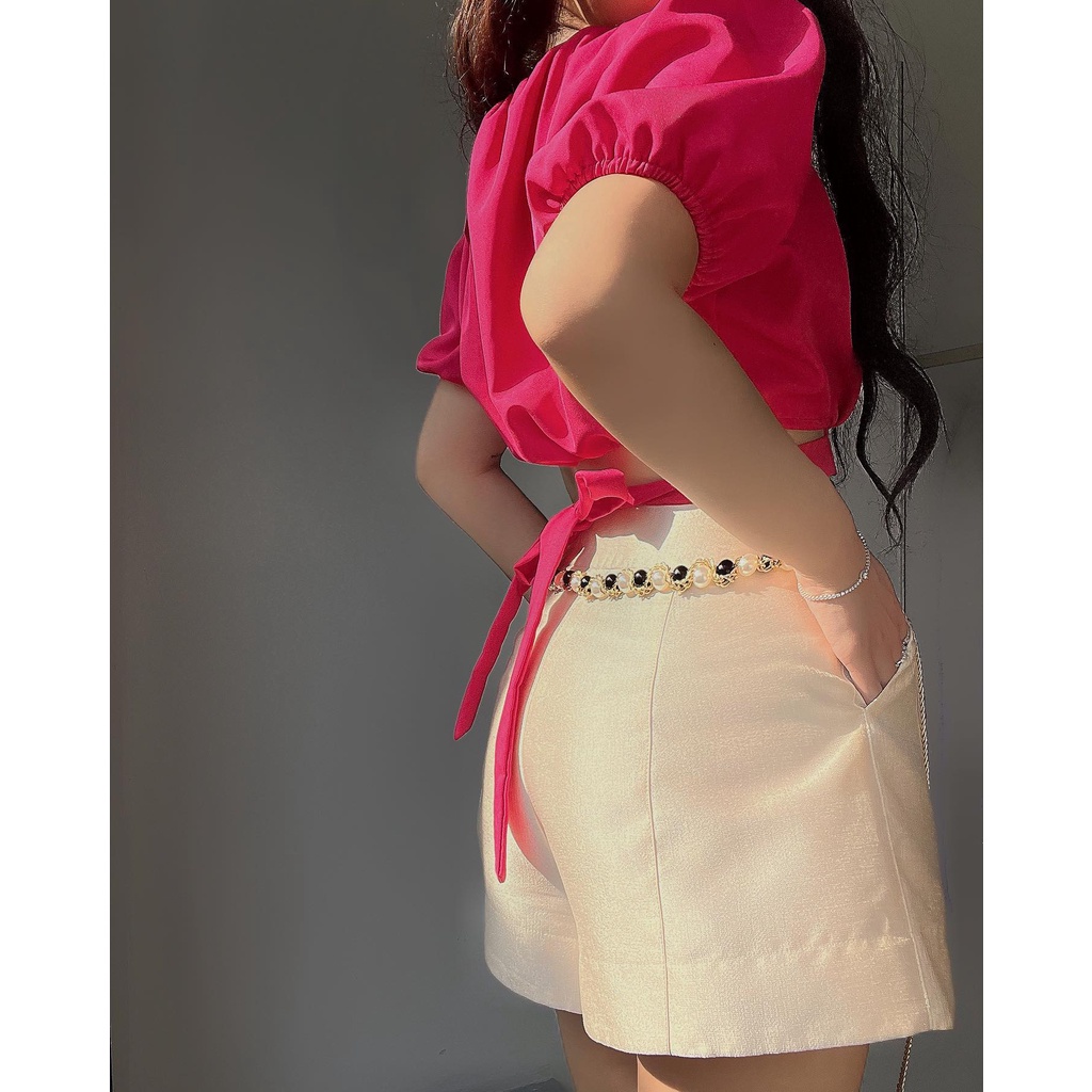 THE FANCE | Áo croptop thắt dây eo vải chống nhăn tôn dáng SAILOR MOON