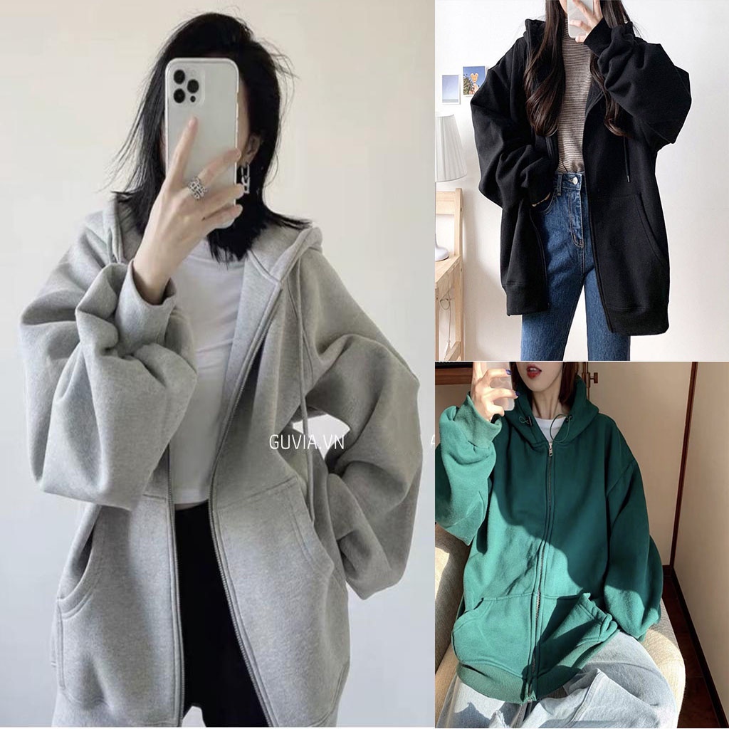 Áo KHOÁC Hoodie TRƠN 4 Màu Nam Nữ BASIC Ulzzang Unisex