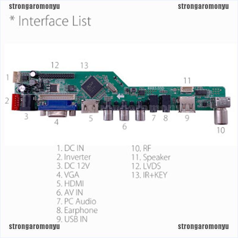 Bảng mạch chủ điều khiển TV LCD T.V53.03 Analog (str) giao diện PC / VGA / HDMI / USB đa năng thông dụng