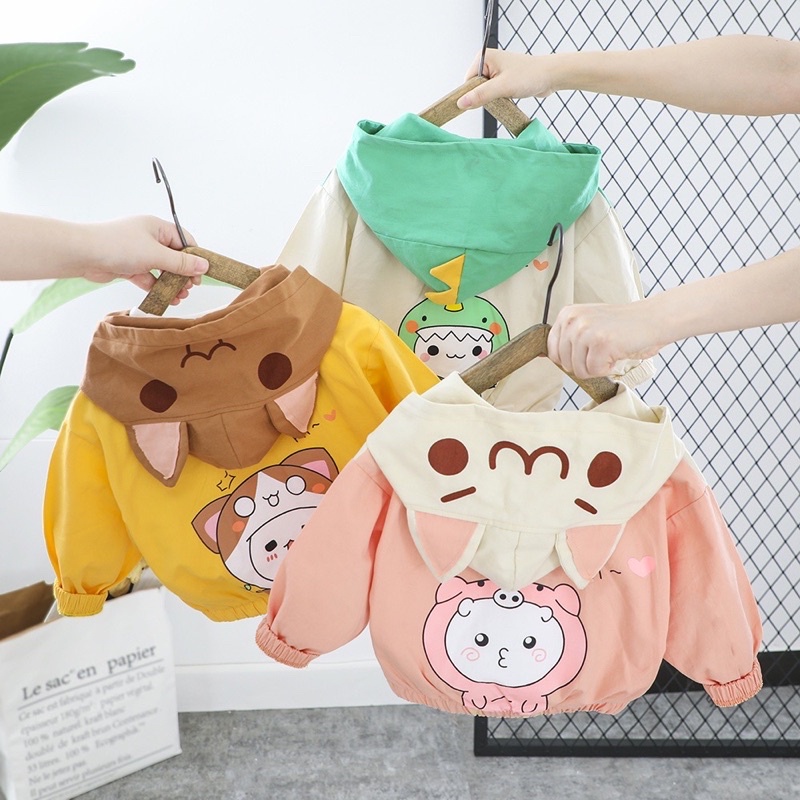 Áo gió lót nỉ hai lớp siêu yêu cho bé