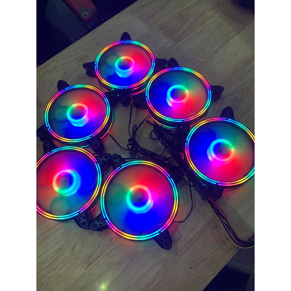 Fan LED case Coolmoon RGB dual ring nháy đổi màu đa chế chộ - Không Cần Hub