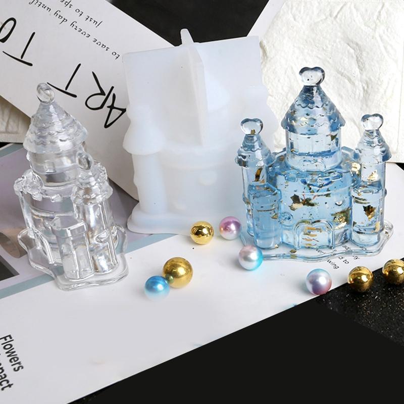 Khuôn silicone tạo hình lâu đài cổ tích 3D DIY