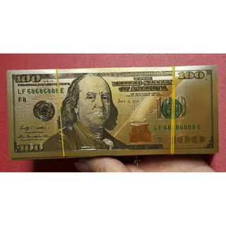 100 tờ  100 đô mạ vàng chất liệu plastic - LN0036