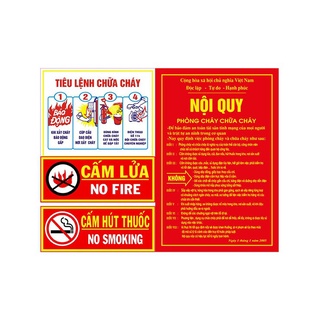 Biển báo cấm lửa và cấm hút thuốc