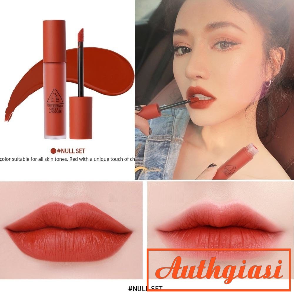 [Siêu Hot] Son kem 3CE Soft Lip Lacquer #Null Set (Đỏ Gạch)