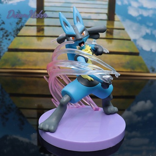 Pokémon Lucario Model with Action Effect Japanese Anime Figurine Car Desktop Cake Decor Collectibles for Fans