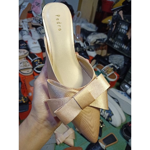 sục nơ nữ chất lụa_mã luafashion sale 50%(ảnh thật)gót lép và gót nhọn 3cm