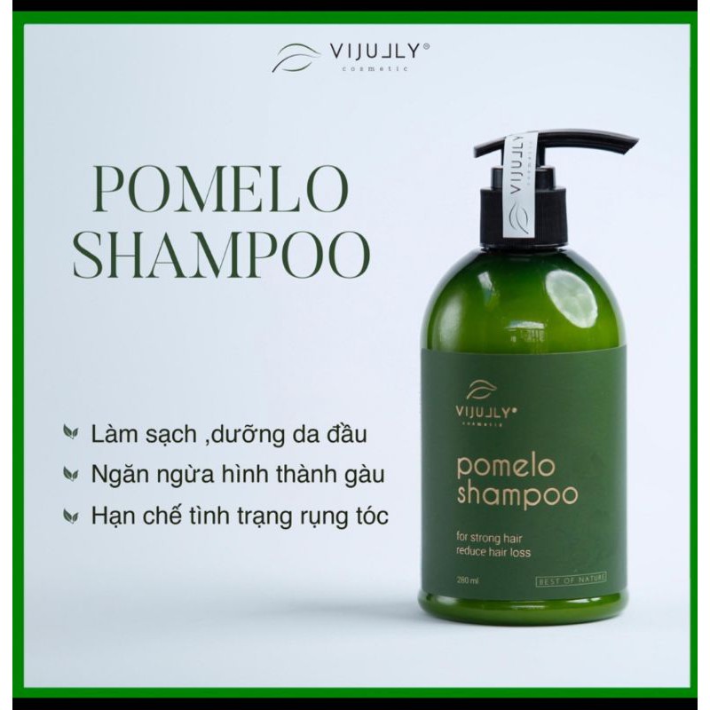 Dầu Gội Bưởi Vijully Ngăn Gãy Rụng & Làm Dày Tóc Dành Cho Da Đầu Nhờn 280ml(kèm quà tặng)