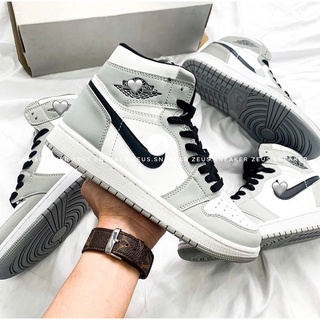 Giày Thể Thao Nam Nữ_Jordan 1 xám vạch đen_Jordan hight xám_ Fullbox Bill