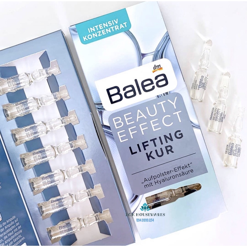 Huyết thanh Balea Beauty Effect Lifting Kur dưỡng da giảm nếp nhăn cho da tuổi từ 30, 7×1 ml