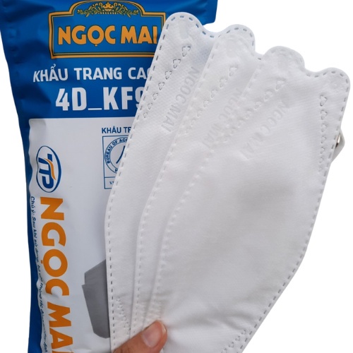 Khẩu trang KF94 4D cao cấp Ngọc Mai,khâu trang kháng khuẩn kf94 4 lớp 1 bịch 10 chiếc hàng công ty ngọc mai