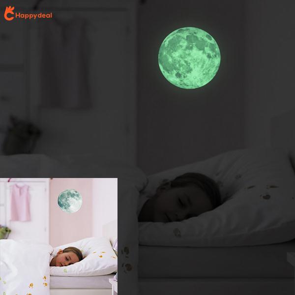 Miếng dán tường dạ quang hình mặt trăng 30cm