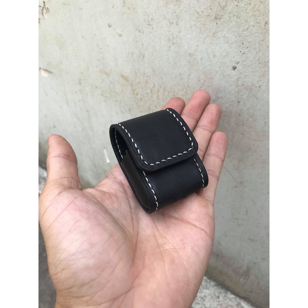 [FREESHIP] [HÀNG CAO CẤP] Bao da Airpods Đen - Airpods Case da thật [DA THẬT - THỦ CÔNG TINH XẢO]