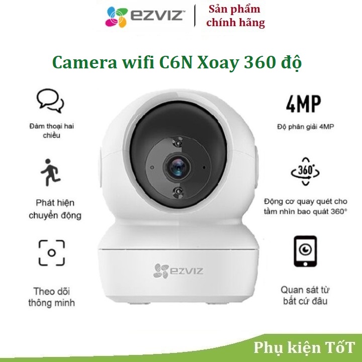 Camera Wifi Ezviz C6N 1080p 2MP / 2K 4MP Siêu Net Xoay 360 độ - Chính Hãng