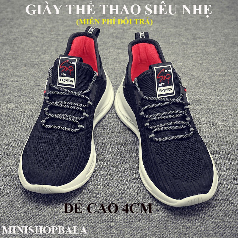 Giày thể thao đế cao su cao 3.5cm,Siêu nhẹ,chống hôi chân 90%-chống nước 90%(Tặng ĐẾ hít nam châm điện thoại).