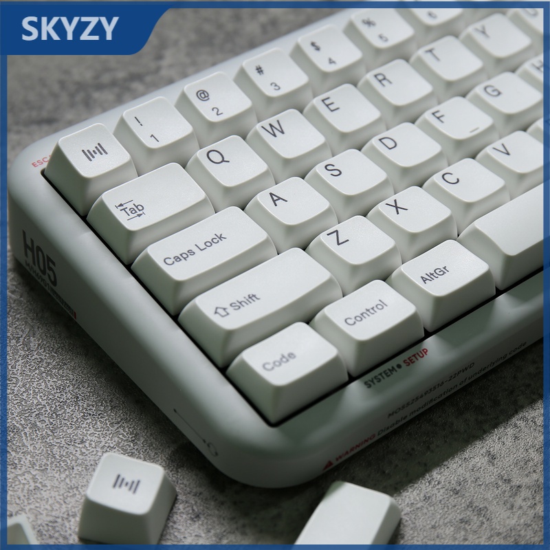 Keycap màu trắng tối giản Hồ sơ MDA Chất liệu PBT đơn giản Quá trình nhuộm thăng hoa Bàn phím cơ Keycap 126 Phím