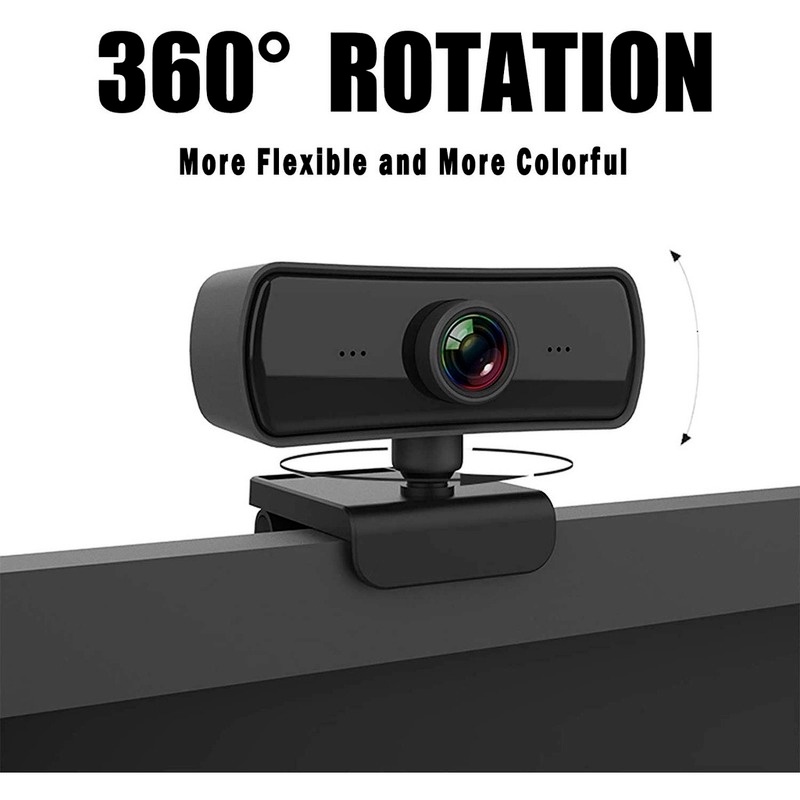 Webcam hd 2k 1560x1440p có thể xoay kèm micro tiện lợi cho pc / laptop