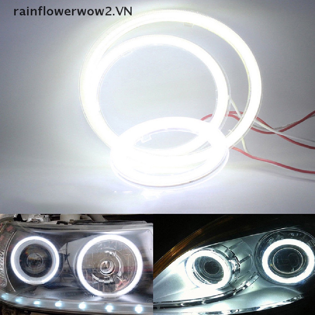 Vòng Đèn LED COB SMD Màu Trắng Hình Đôi Mắt Thiên Thần Dùng Trang Trí Đèn Pha Xe Hơi