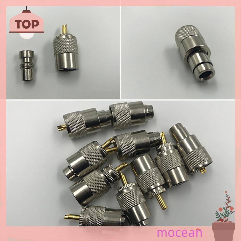 10 Đầu Nối Đồng Trục Uhf Pl259 Male Twist-On Rg8 Rg58 Rf