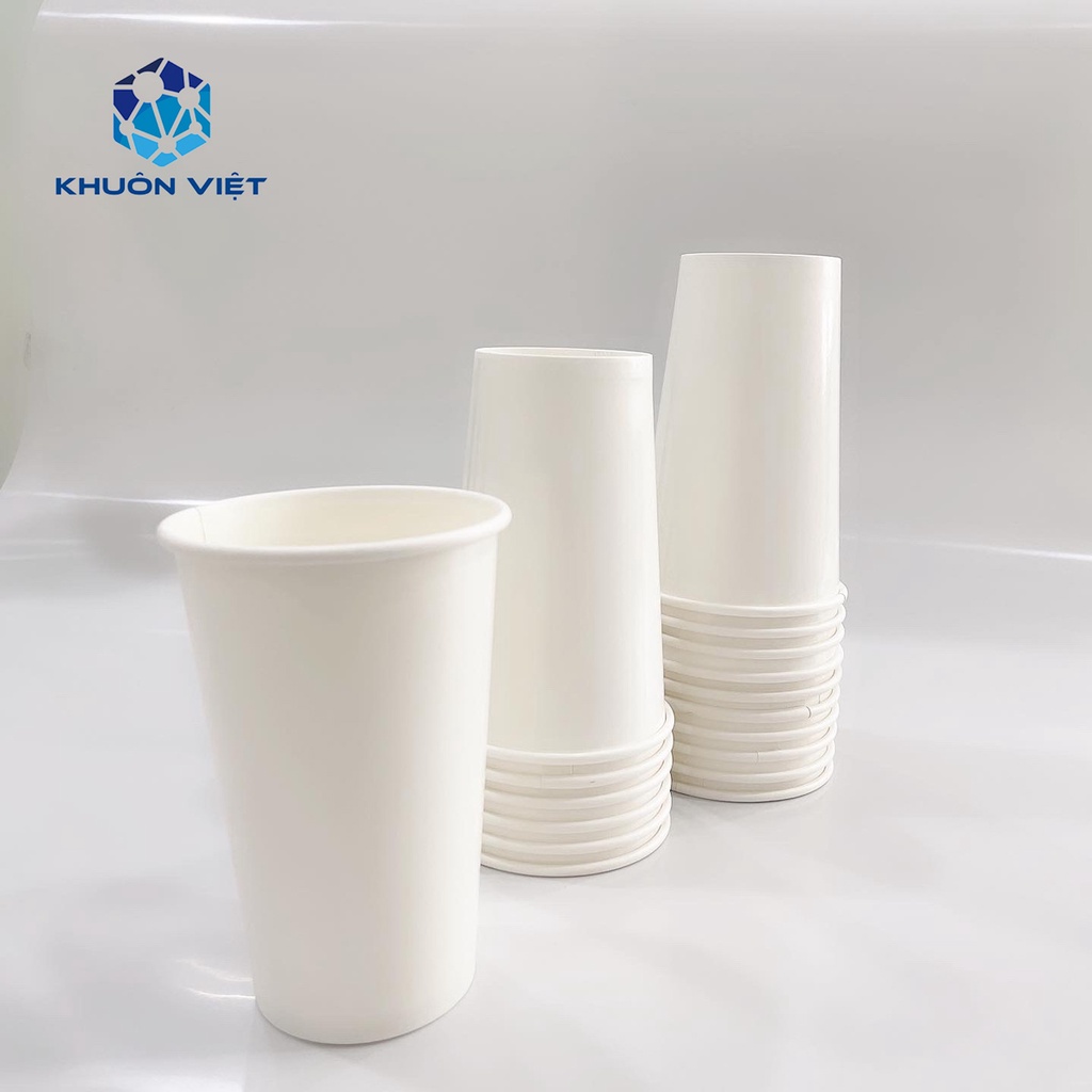 Ly giấy 16oz~472ml - Lốc 50 ly giấy trơn