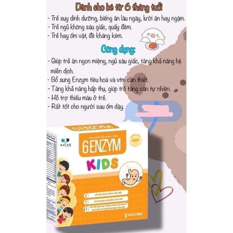 6enzym kids giúp ăn ngon ngủ sâu giấc và tăng đề kháng