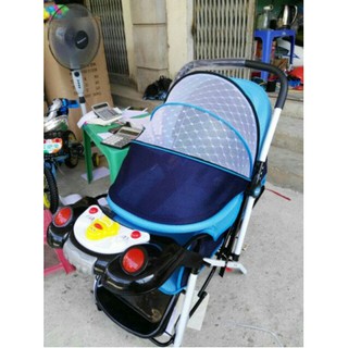 [Trợ giá] Xe đẩy 2 chiều 3 tư thế có nhạc + giỏ đồ
