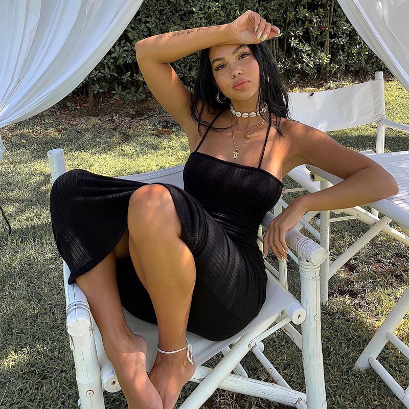 DUNEA Đầm thiết kế ôm dáng hở lưng gợi cảm quyến rũ