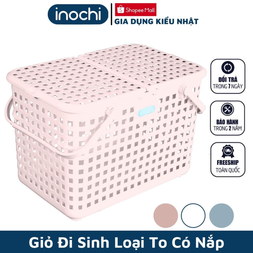 [ Có nắp] Giỏ Xách Quai Giữa Nachi INOCHI, Làn Đi Sinh giỏ đựng đồ, giỏ xách có nắp Nhựa Cao Cấp Chắc Chắn Sang Trọng