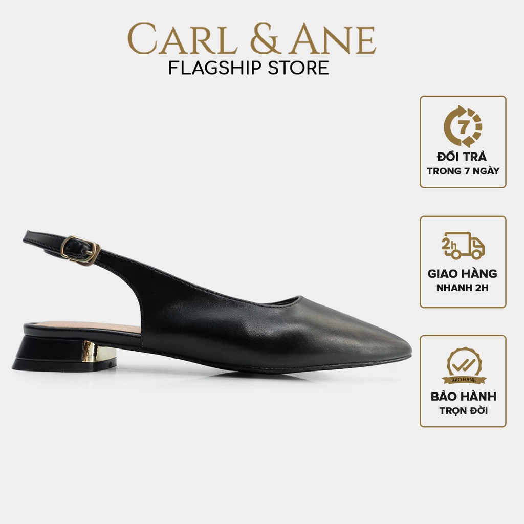 Carl & Ane - Giày cao gót 2022 mũi nhọn thời trang công sở cao 2.5cm màu đen - CL025